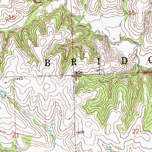 Topographic Map of Township of Saint Bridget, KS