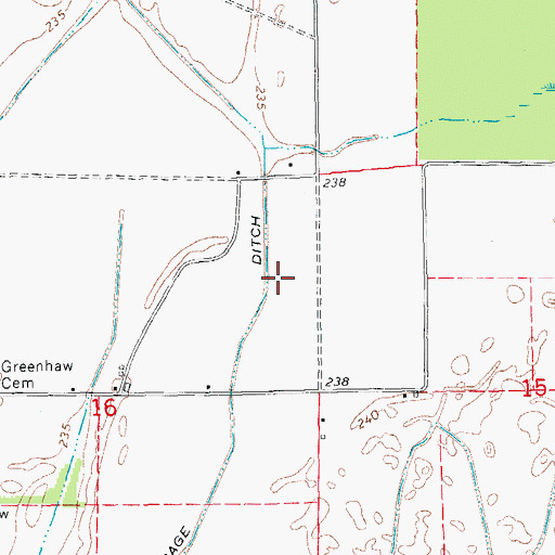 Topographic Map of Cage Ditch, AR