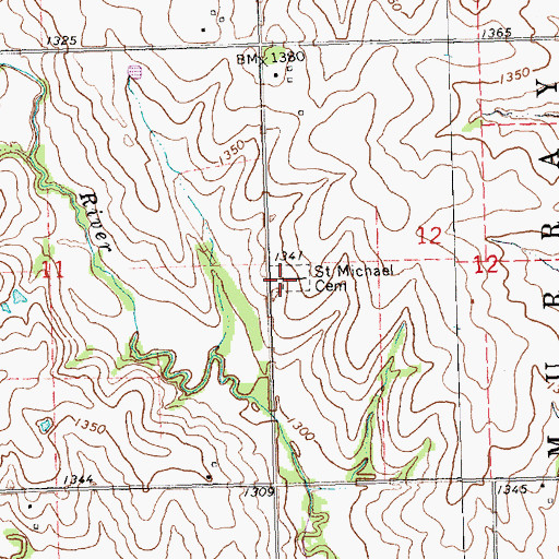 Topographic Map of Saint Michael's Cemetery, KS