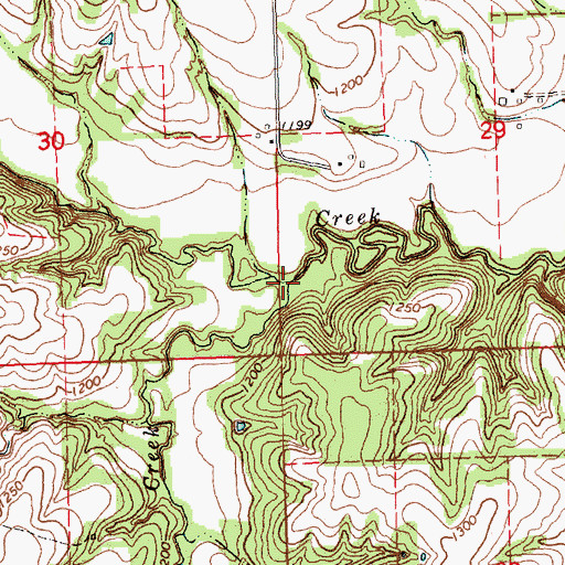 Topographic Map of Wildcat Creek, NE