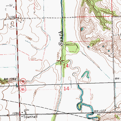 Topographic Map of Wildcat Creek, KS