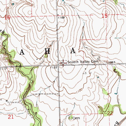 Topographic Map of Scotch Valley Cemetery, KS