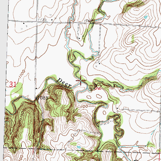 Topographic Map of Wolf Pen Creek, KS