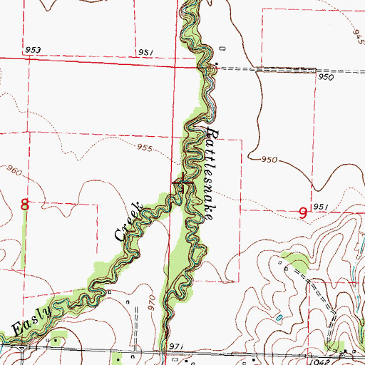 Topographic Map of Easly Creek, NE