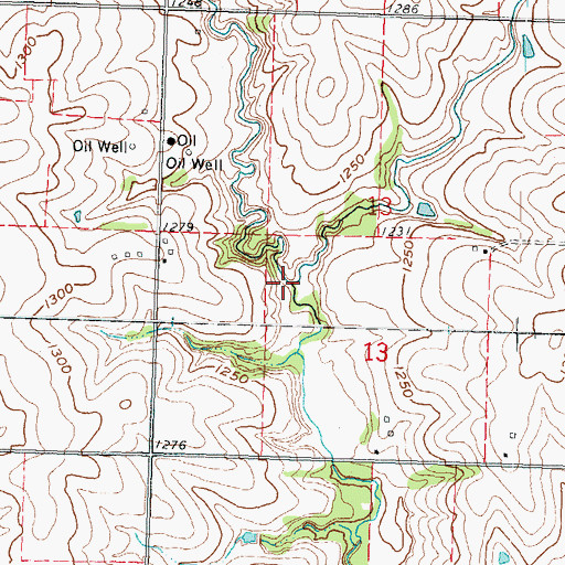 Topographic Map of Webster Creek, KS