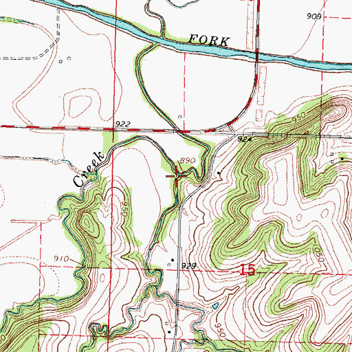 Topographic Map of Rock Creek, NE