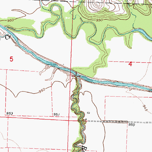 Topographic Map of Rattlesnake Creek, NE
