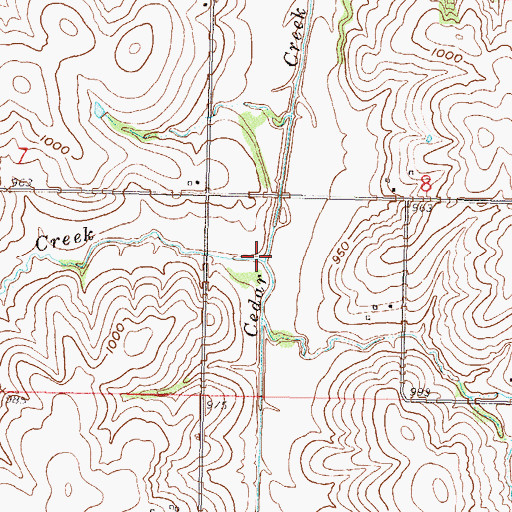 Topographic Map of Fox Creek, KS