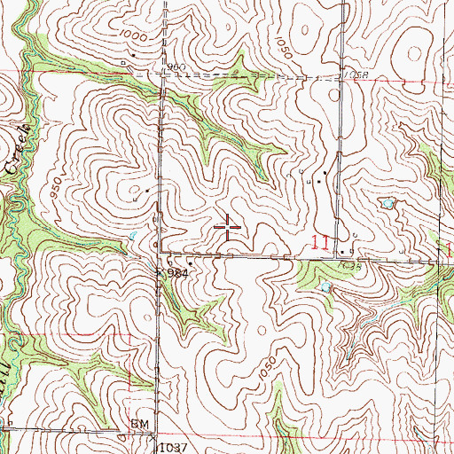 Topographic Map of Township of Iowa, KS