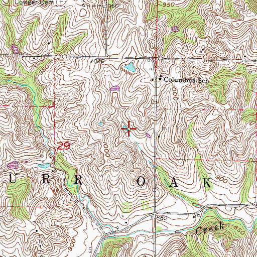 Topographic Map of Township of Burr Oak, KS