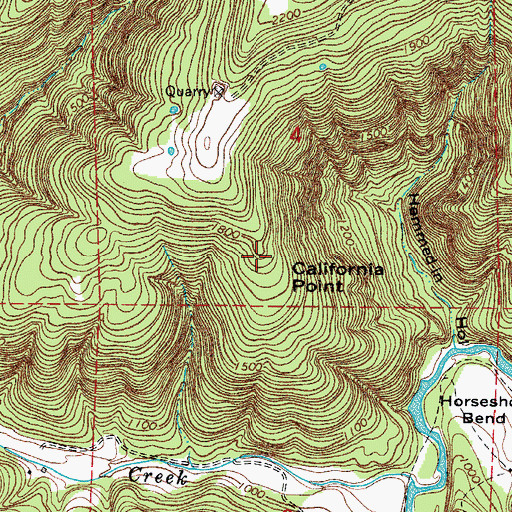 Topographic Map of California Point, AR