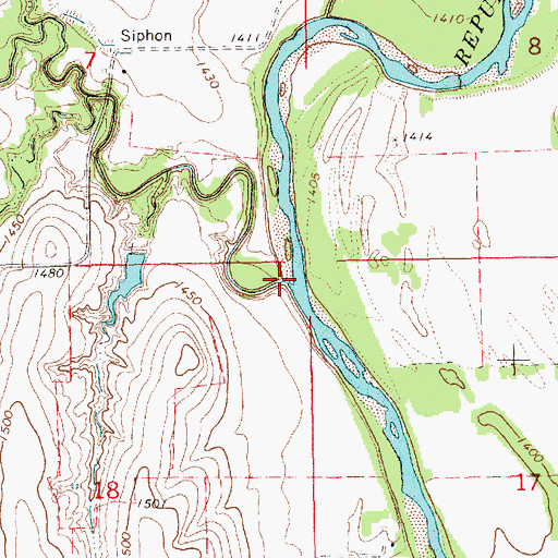 Topographic Map of Beaver Creek, KS