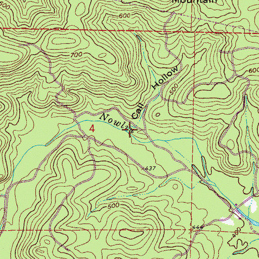 Topographic Map of Call Hollow, AR