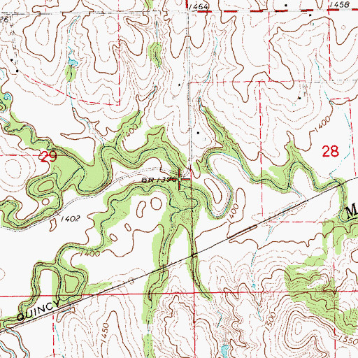 Topographic Map of South Fork Mill Creek, KS