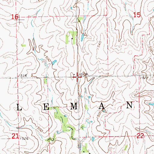 Topographic Map of Township of Coleman, KS