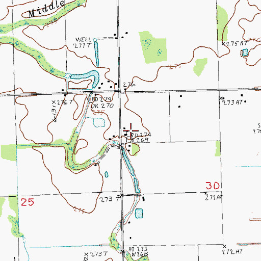 Topographic Map of Calls Church, AR