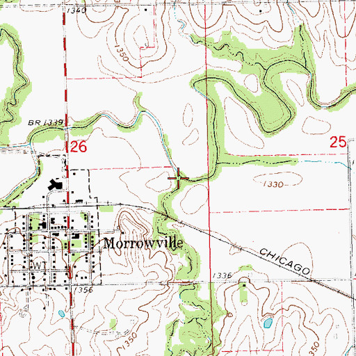 Topographic Map of Melvin Creek, KS