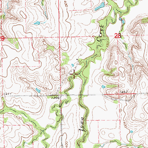 Topographic Map of Stub Creek, KS