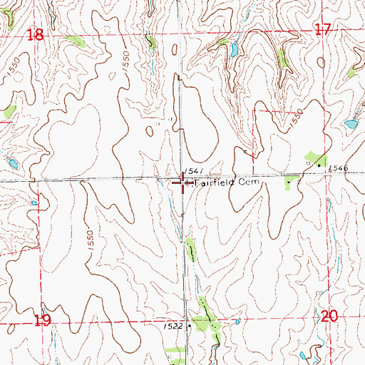 Topographic Map of Fairfield Cemetery, KS