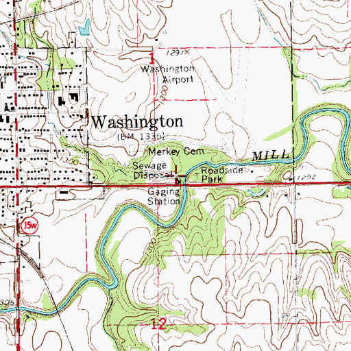 Topographic Map of Plum Creek, KS