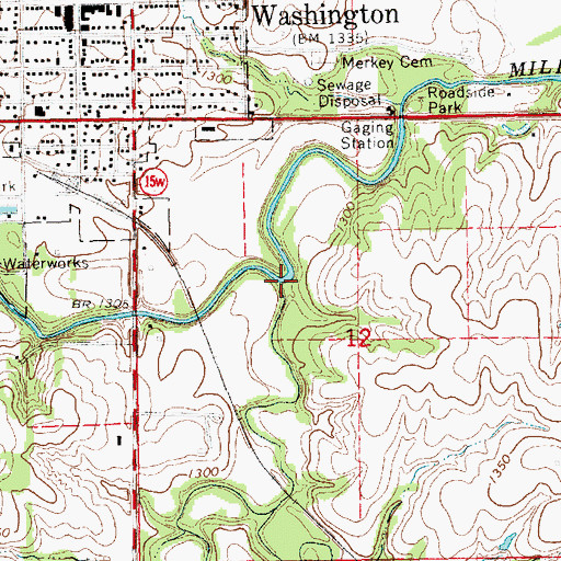 Topographic Map of Ash Creek, KS