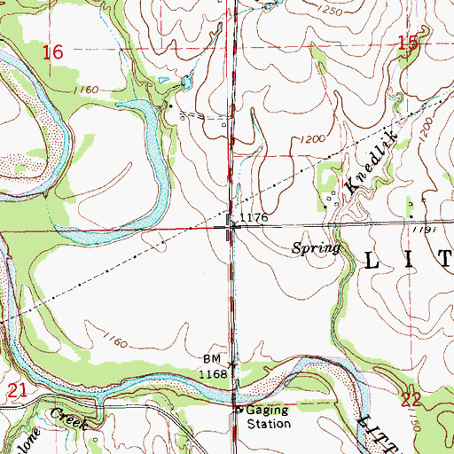 Topographic Map of Township of Little Blue, KS