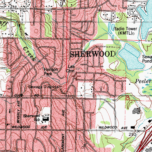 Topographic Map of Calva Cemetery, AR