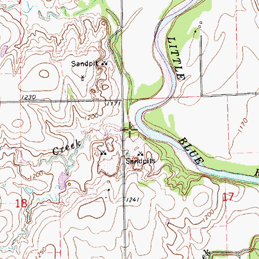 Topographic Map of Jonah Creek, KS