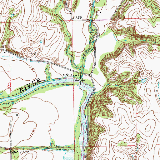 Topographic Map of Walnut Creek, KS