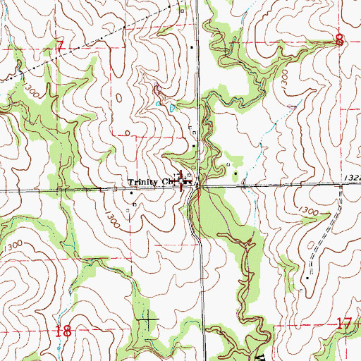 Topographic Map of Trinity Lutheran Church, KS