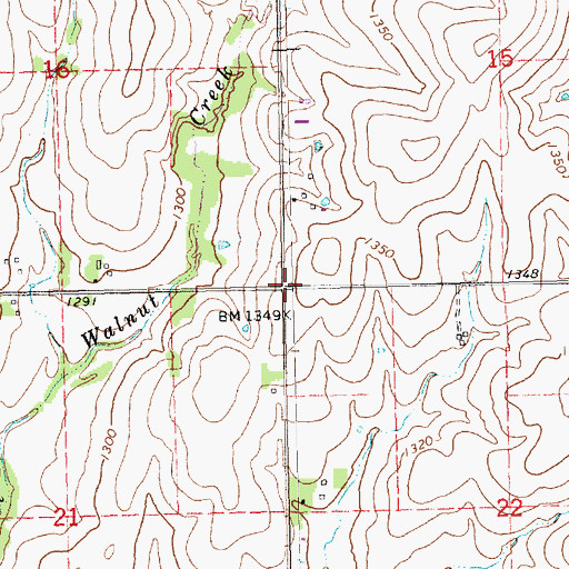 Topographic Map of Township of Walnut, KS