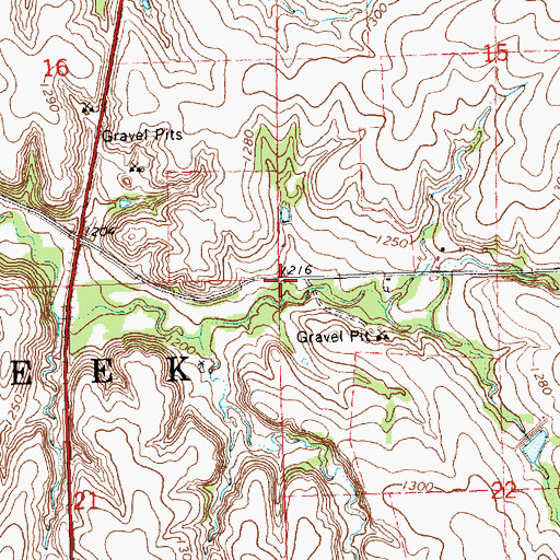 Topographic Map of Township of Elm Creek, KS
