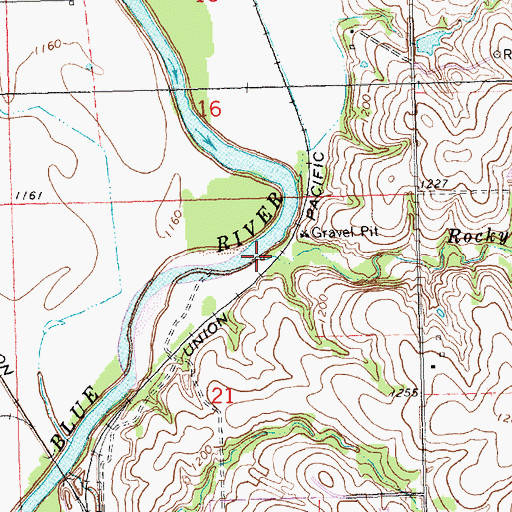 Topographic Map of Rocky Run, KS