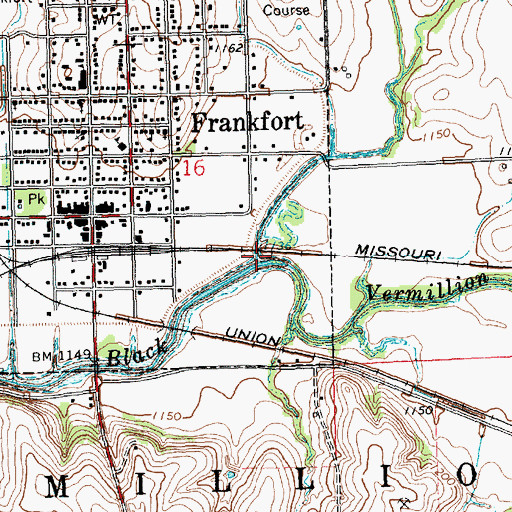 Topographic Map of Little Timber Creek, KS