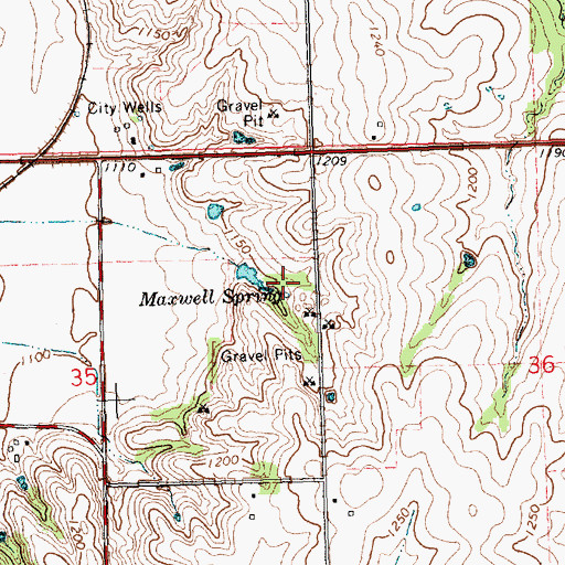 Topographic Map of Maxwell Spring, KS
