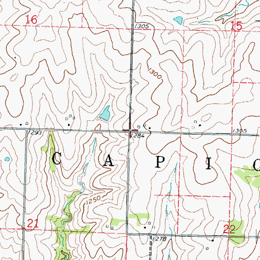 Topographic Map of Township of Capioma, KS