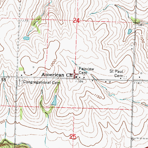 Topographic Map of Immanuel Lutheran Cemetery, KS