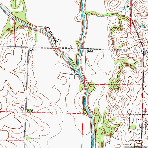 Topographic Map of Little Delaware River, KS