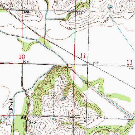 Topographic Map of South Fork Wolf River, KS