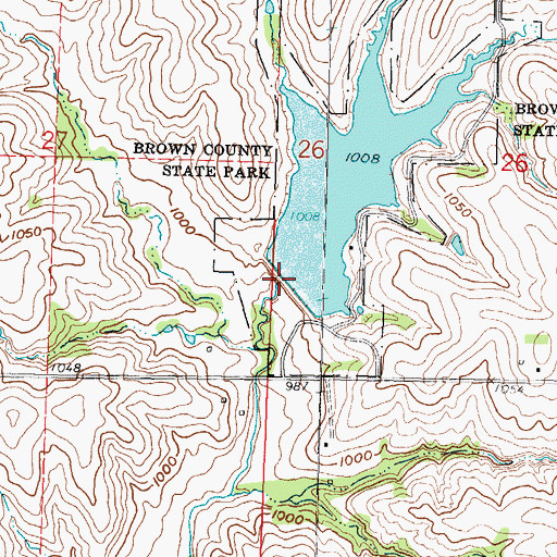 Topographic Map of Brown County State Park, KS