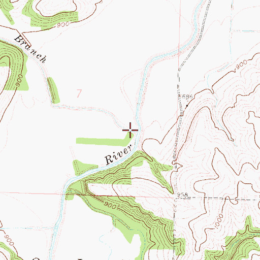 Topographic Map of Rittenhouse Branch, KS