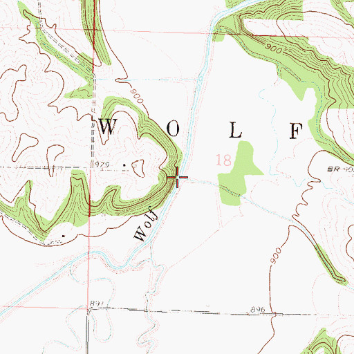 Topographic Map of Nelson Creek, KS