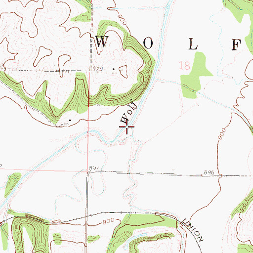 Topographic Map of Cold Ryan Branch, KS