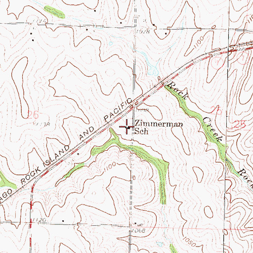 Topographic Map of Zimmerman School, KS