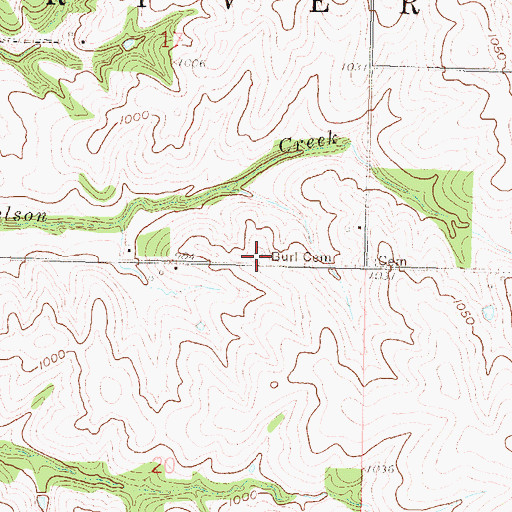 Topographic Map of Burrell Cemetery, KS