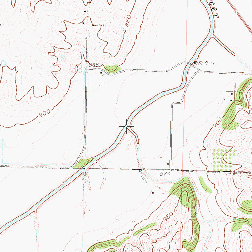 Topographic Map of Pennell Creek, KS