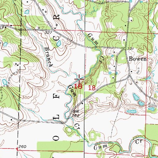 Topographic Map of Camel Branch, AR