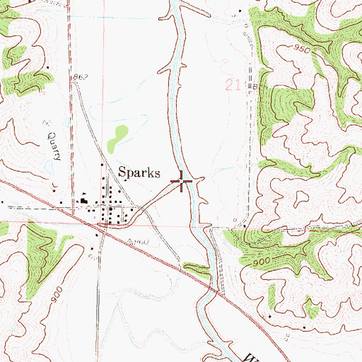 Topographic Map of Striker Branch, KS