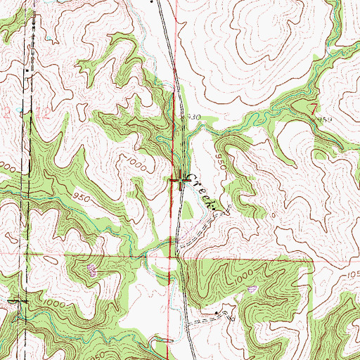 Topographic Map of Cottonwood Creek, KS