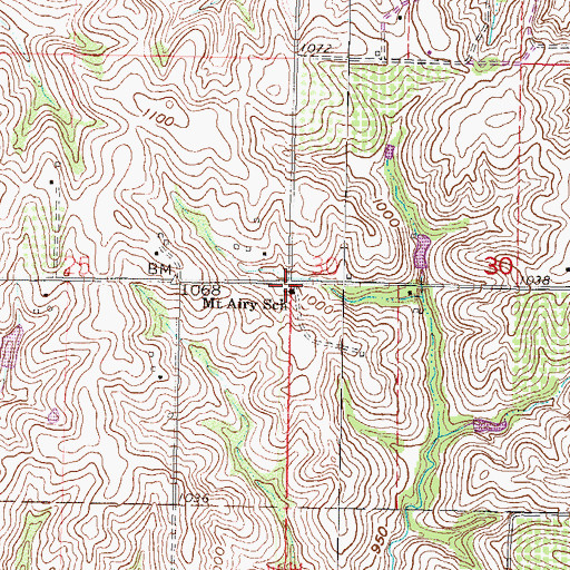 Topographic Map of Mount Airy School (historical), KS